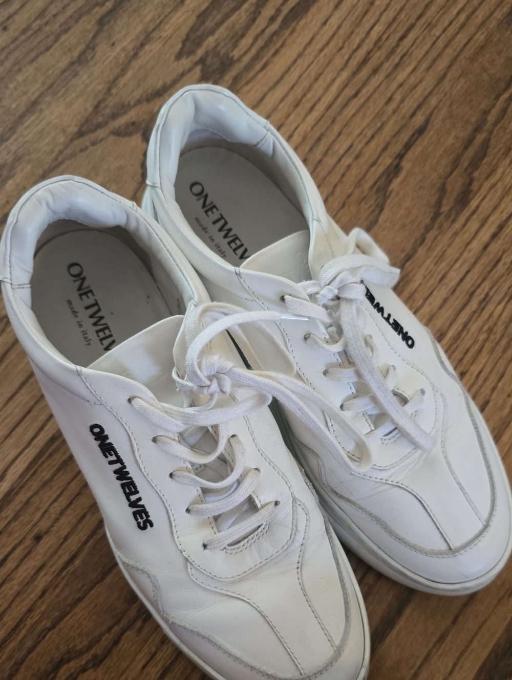One Twelve White Leather Women's Sneakers
